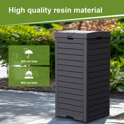 Sanovia™ 39-Gallon Patio Trash Can with Lid - Black - Single