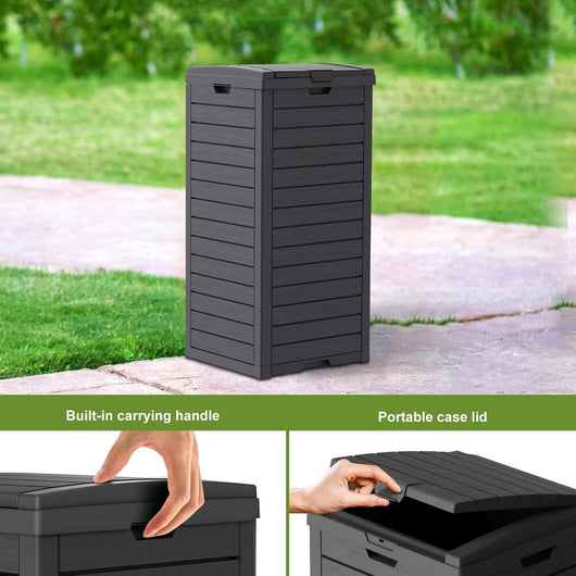 Sanovia™ 39-Gallon Patio Trash Can with Lid - Black - Single